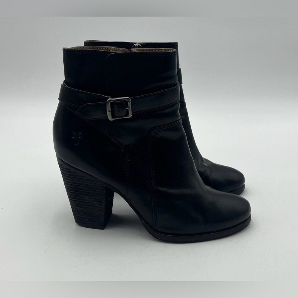 FRYE PATTY RIDING BOOTIE BLACK LEATHER ANKLE BOOTS WOMEN'S SIZE 9 3476983